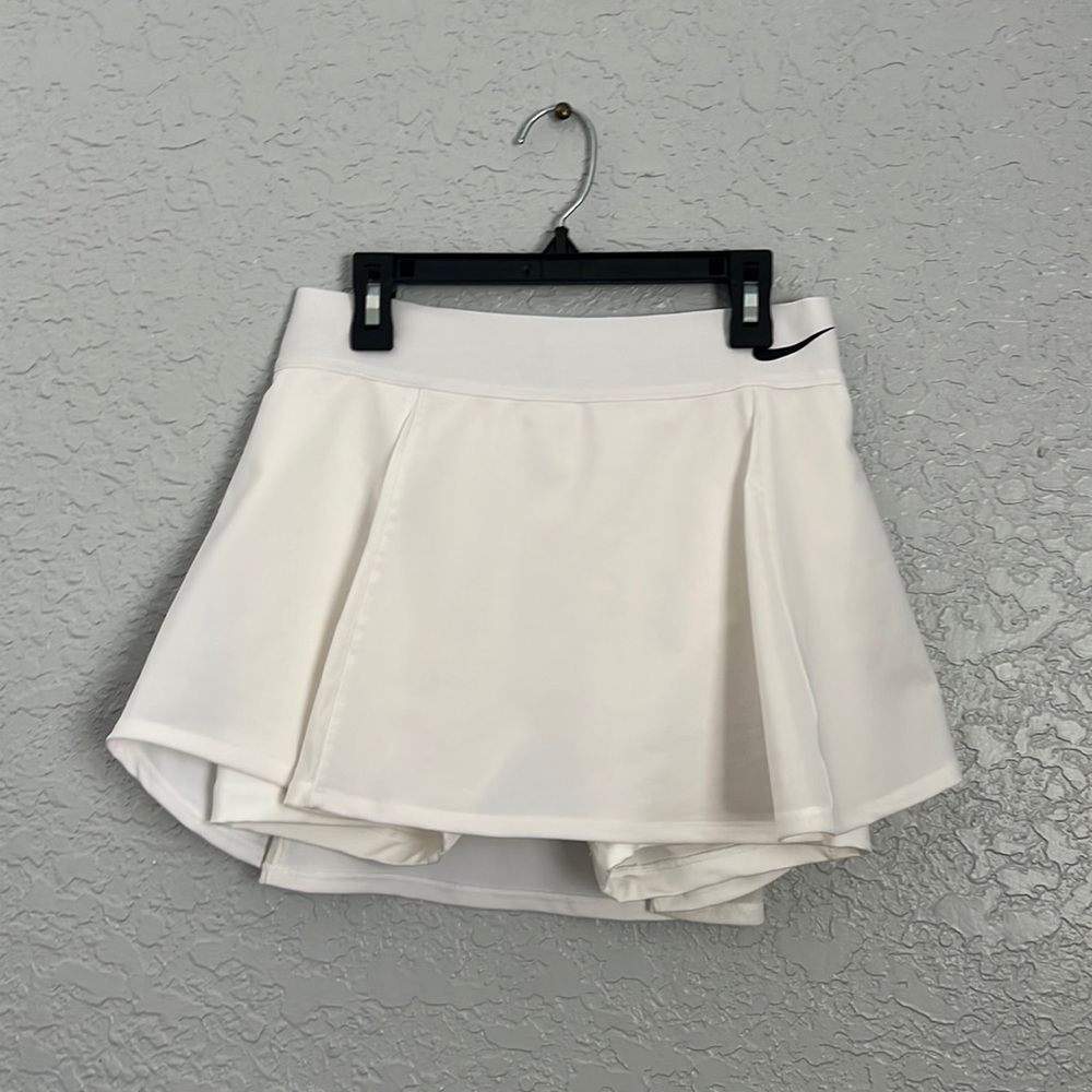 white nike sports skirt